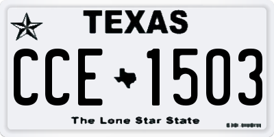 TX license plate CCE1503