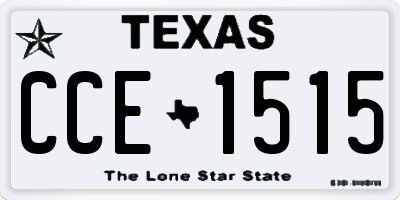 TX license plate CCE1515