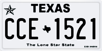 TX license plate CCE1521