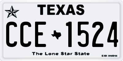 TX license plate CCE1524