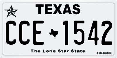 TX license plate CCE1542