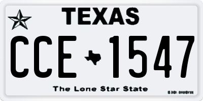 TX license plate CCE1547