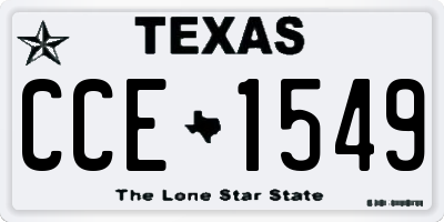 TX license plate CCE1549