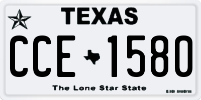 TX license plate CCE1580