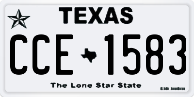 TX license plate CCE1583