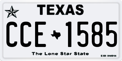 TX license plate CCE1585