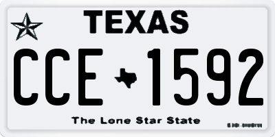 TX license plate CCE1592