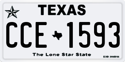 TX license plate CCE1593