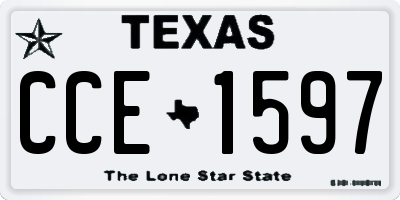 TX license plate CCE1597