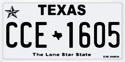 TX license plate CCE1605