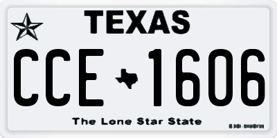 TX license plate CCE1606