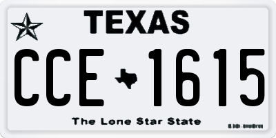 TX license plate CCE1615