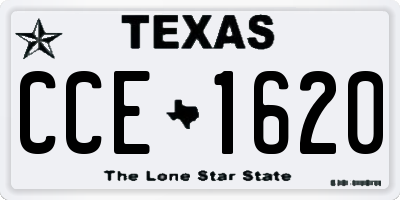 TX license plate CCE1620