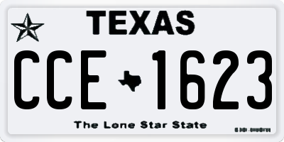 TX license plate CCE1623