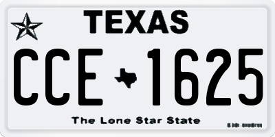 TX license plate CCE1625