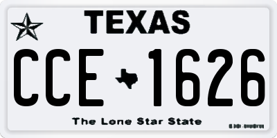TX license plate CCE1626