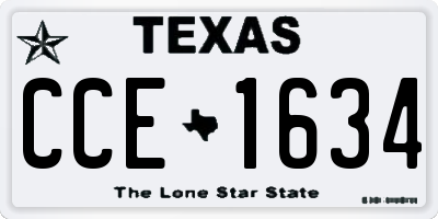 TX license plate CCE1634