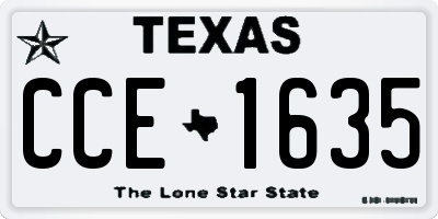 TX license plate CCE1635