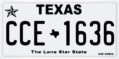 TX license plate CCE1636