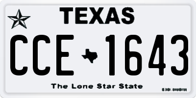 TX license plate CCE1643