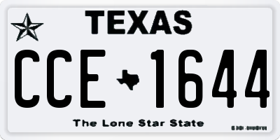 TX license plate CCE1644