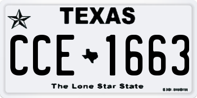 TX license plate CCE1663