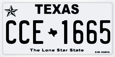 TX license plate CCE1665