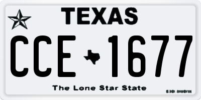 TX license plate CCE1677