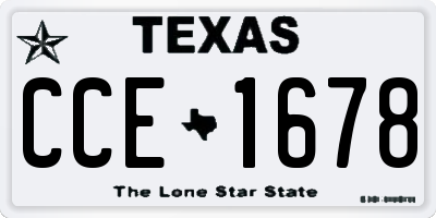 TX license plate CCE1678