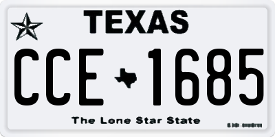 TX license plate CCE1685
