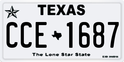 TX license plate CCE1687