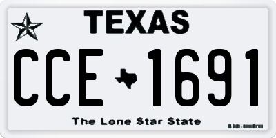 TX license plate CCE1691