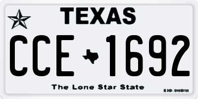 TX license plate CCE1692