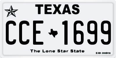 TX license plate CCE1699