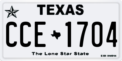 TX license plate CCE1704