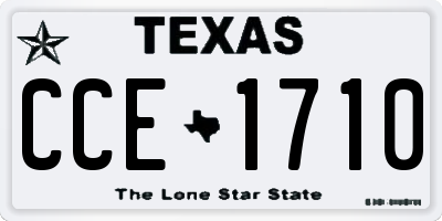 TX license plate CCE1710
