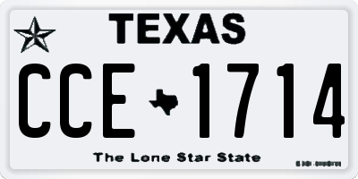 TX license plate CCE1714