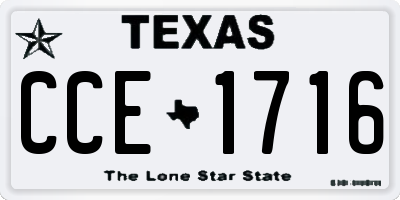 TX license plate CCE1716