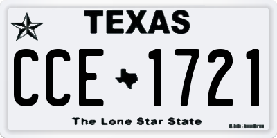 TX license plate CCE1721