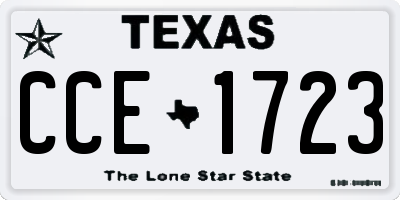TX license plate CCE1723