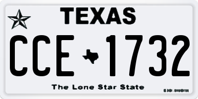 TX license plate CCE1732