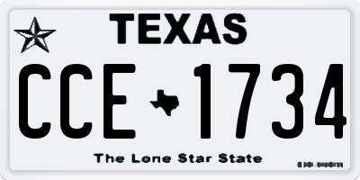 TX license plate CCE1734