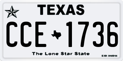 TX license plate CCE1736