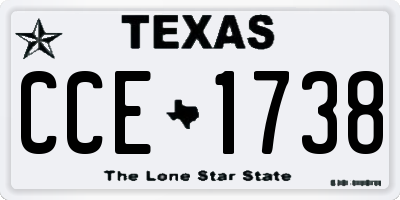 TX license plate CCE1738