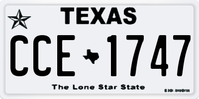 TX license plate CCE1747