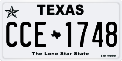 TX license plate CCE1748
