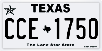 TX license plate CCE1750