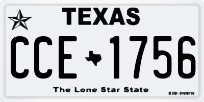 TX license plate CCE1756