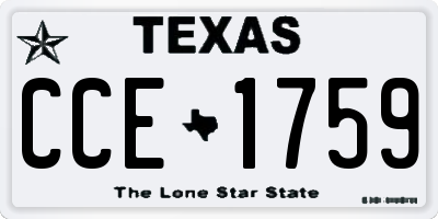 TX license plate CCE1759