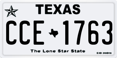 TX license plate CCE1763